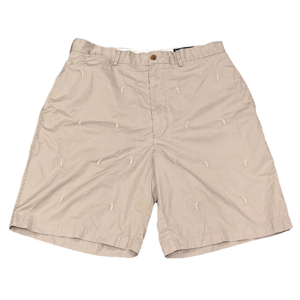 Daniel Cremeiux Golf Player All Over Beige Khaki Chino Mens Shorts Size 33